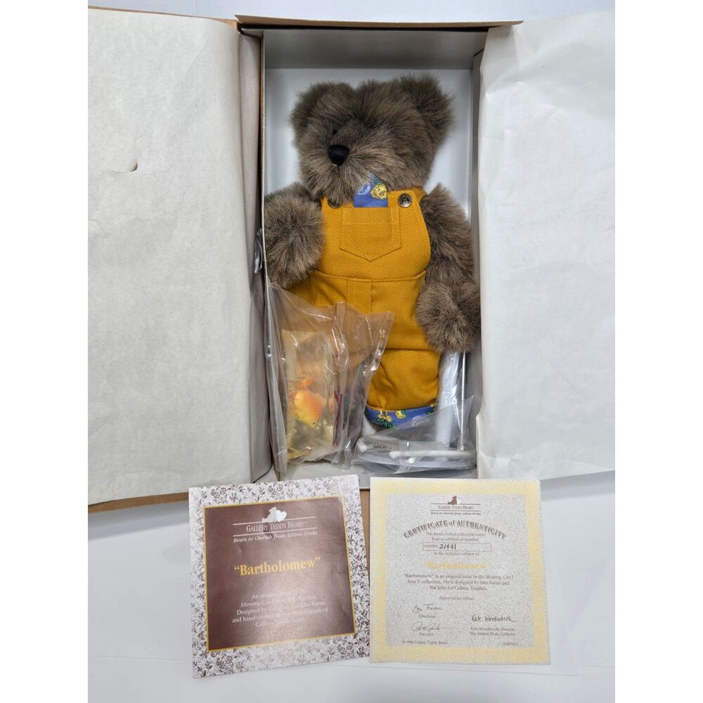 Ashton Drake Vintage Bartholomew Bear | 1996 90s Collectible Plush NIB